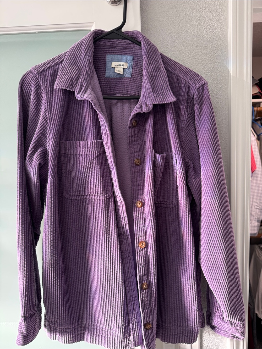 L.L. Bean Women's Lavender Corduroy Button-Down Shirt Jacket